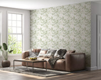 Whispering Sage Leaves & Blush Berries Wallpaper⁠