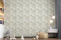 Whispering Sage Leaves & Blush Berries Wallpaper⁠