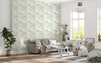 Whispering Sage Leaves & Blush Berries Wallpaper⁠