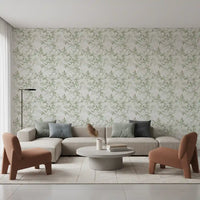 Whispering Sage Leaves & Blush Berries Wallpaper⁠