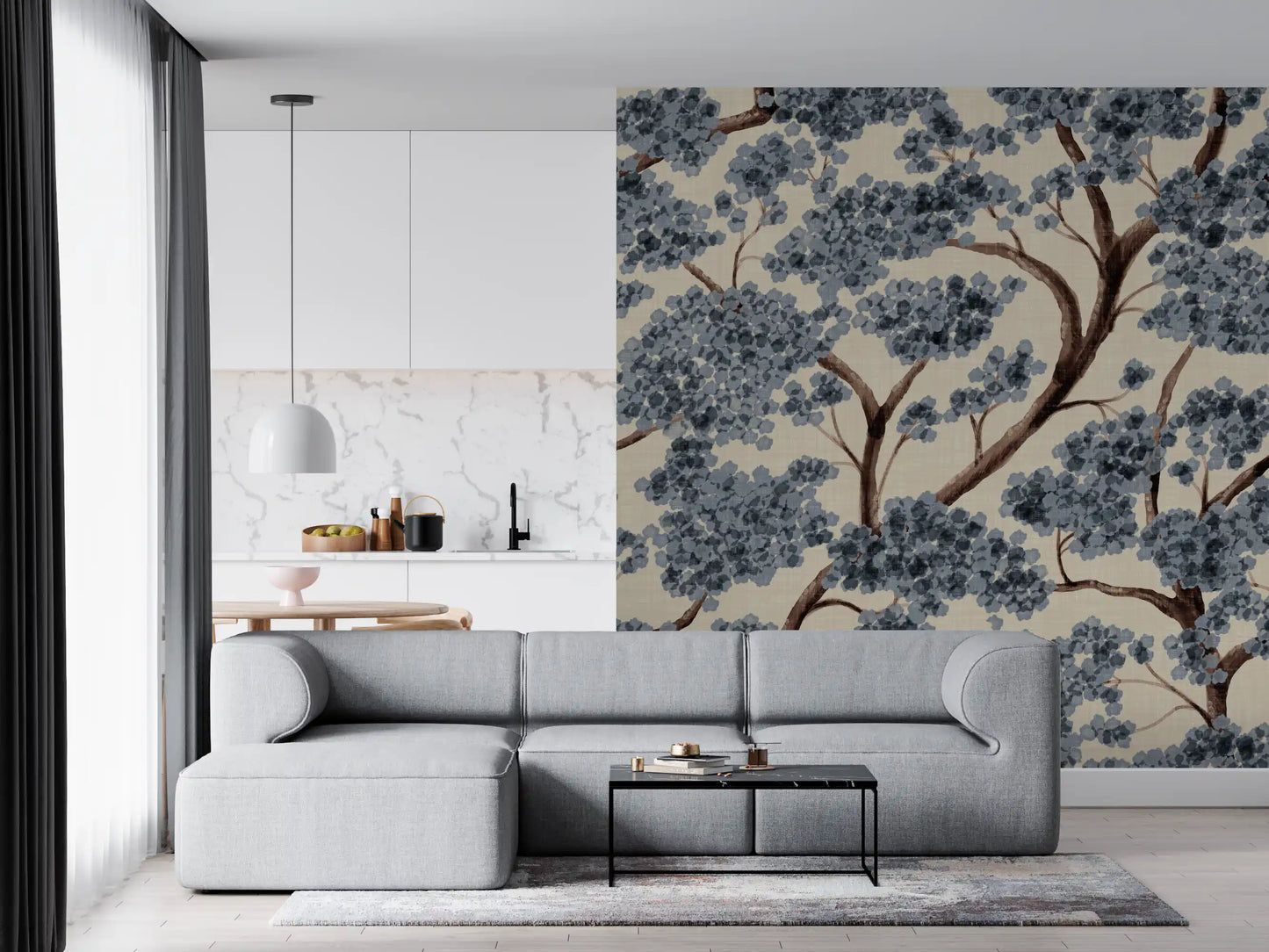 Never Ending Trailing Tree - Winter Wall Mural