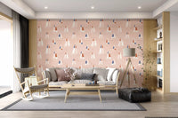 Blush Pink Mid Century Sailboats Wallpaper⁠
