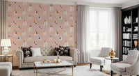 Blush Pink Mid Century Sailboats Wallpaper⁠