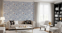 Coastal Blue Mid Century Sailboats Wallpaper Wallpaper⁠