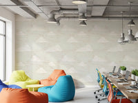 Cream Mid Century Cloud Sky Wallpaper⁠
