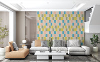 Sunwashed Modern Geometric Coastal Blue Wallpaper⁠