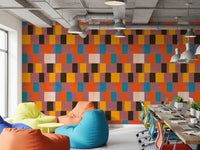 Sunwashed Modern Geometric Desert Sunset Wallpaper⁠