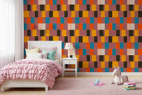 Sunwashed Modern Geometric Desert Sunset Wallpaper⁠