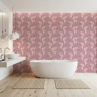 Pink Chinoiserie Tiger Pattern Wallpaper Wallpaper⁠