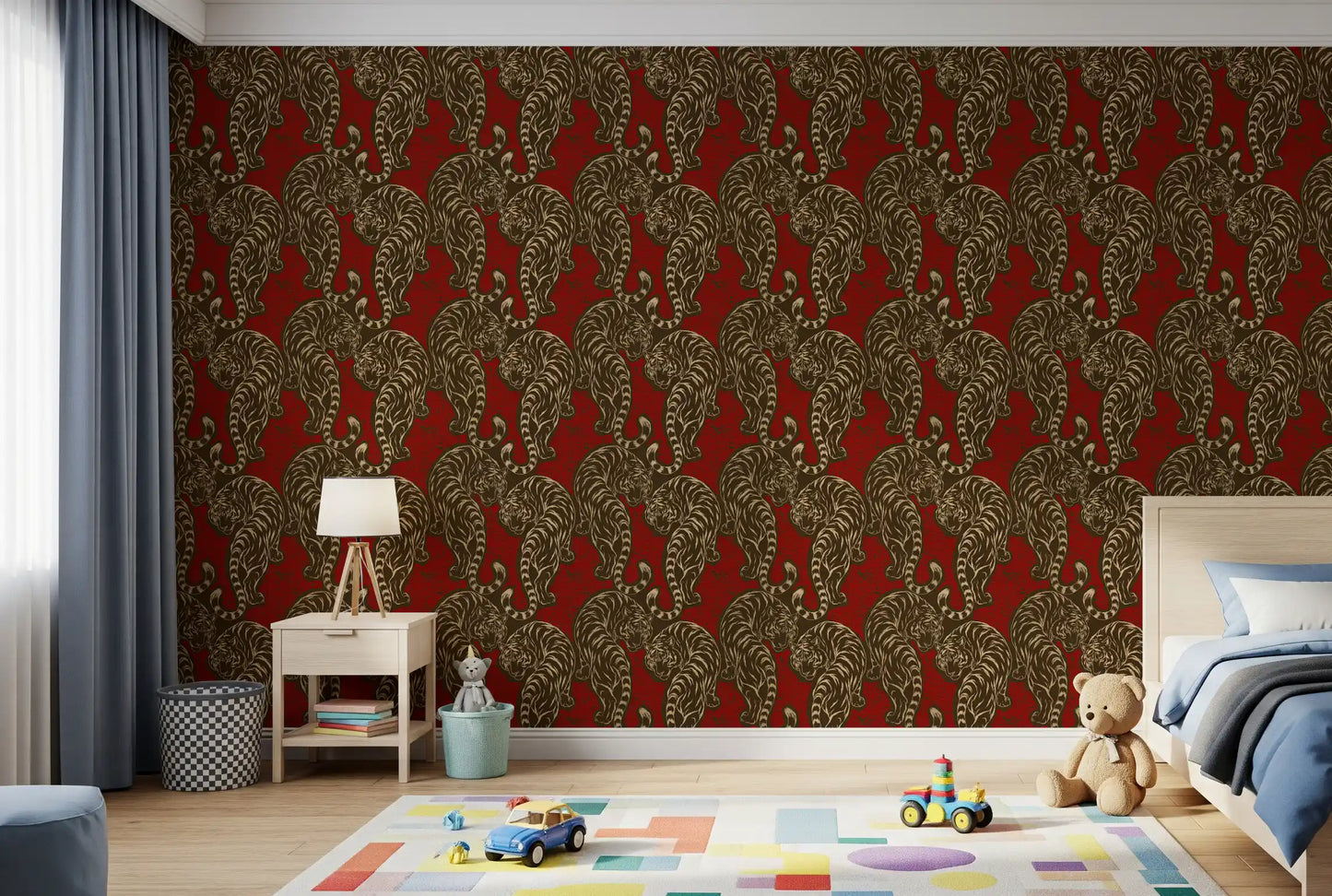 Imperial Crimson Tiger Wall Decor Wallpaper⁠