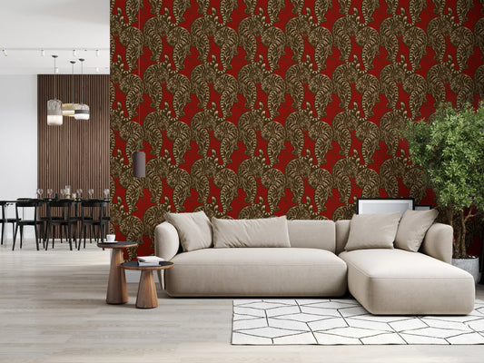 Imperial Crimson Tiger Wall Decor Wallpaper⁠