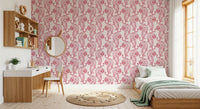 Crimson Tiger Chinoiserie Pattern Wallpaper Wallpaper⁠