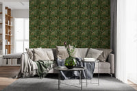 Enchanted Botanical Jungle and Hidden Panthers Wallpaper⁠