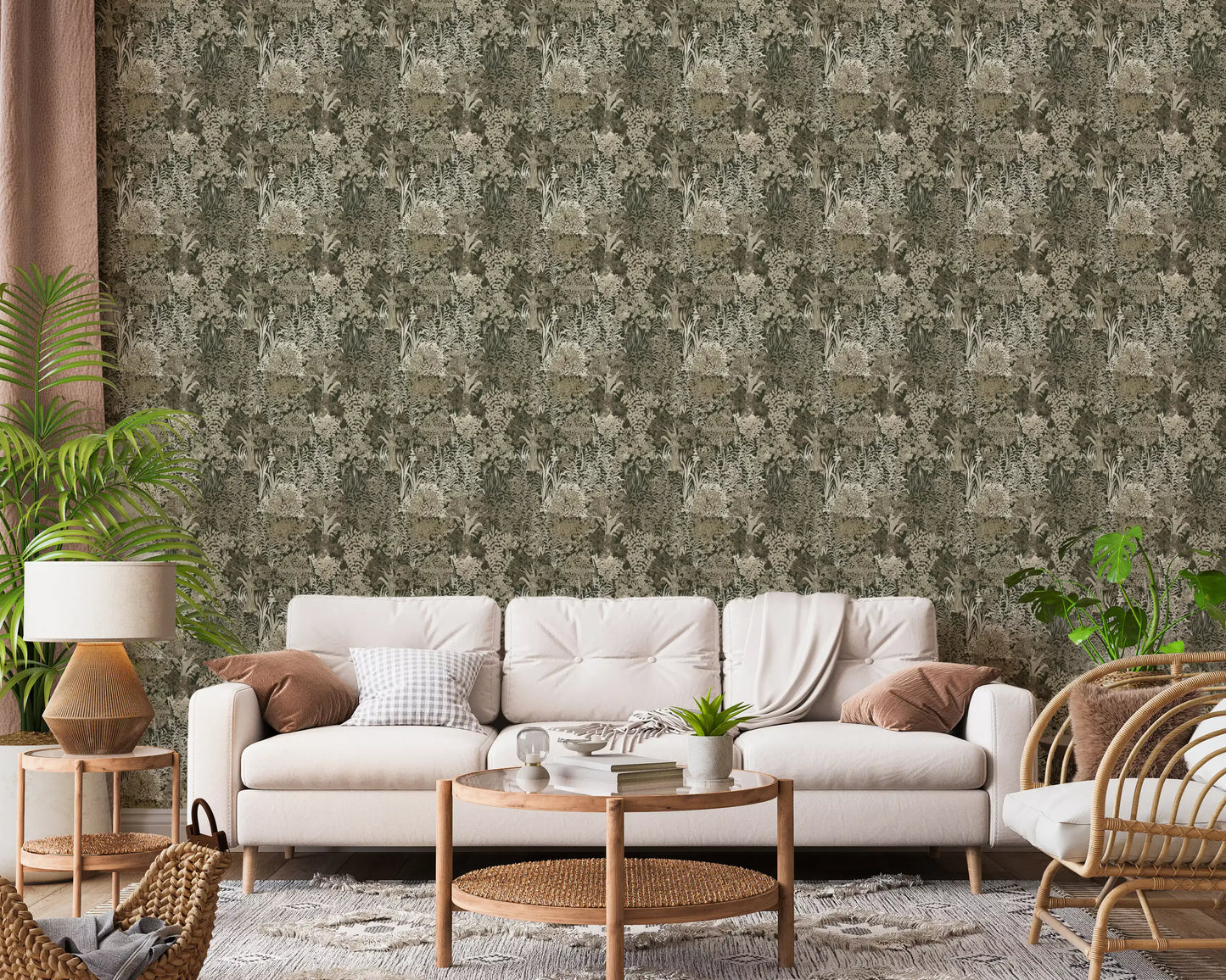 Pixelated Muted Lush Canopy Wallpaper⁠
