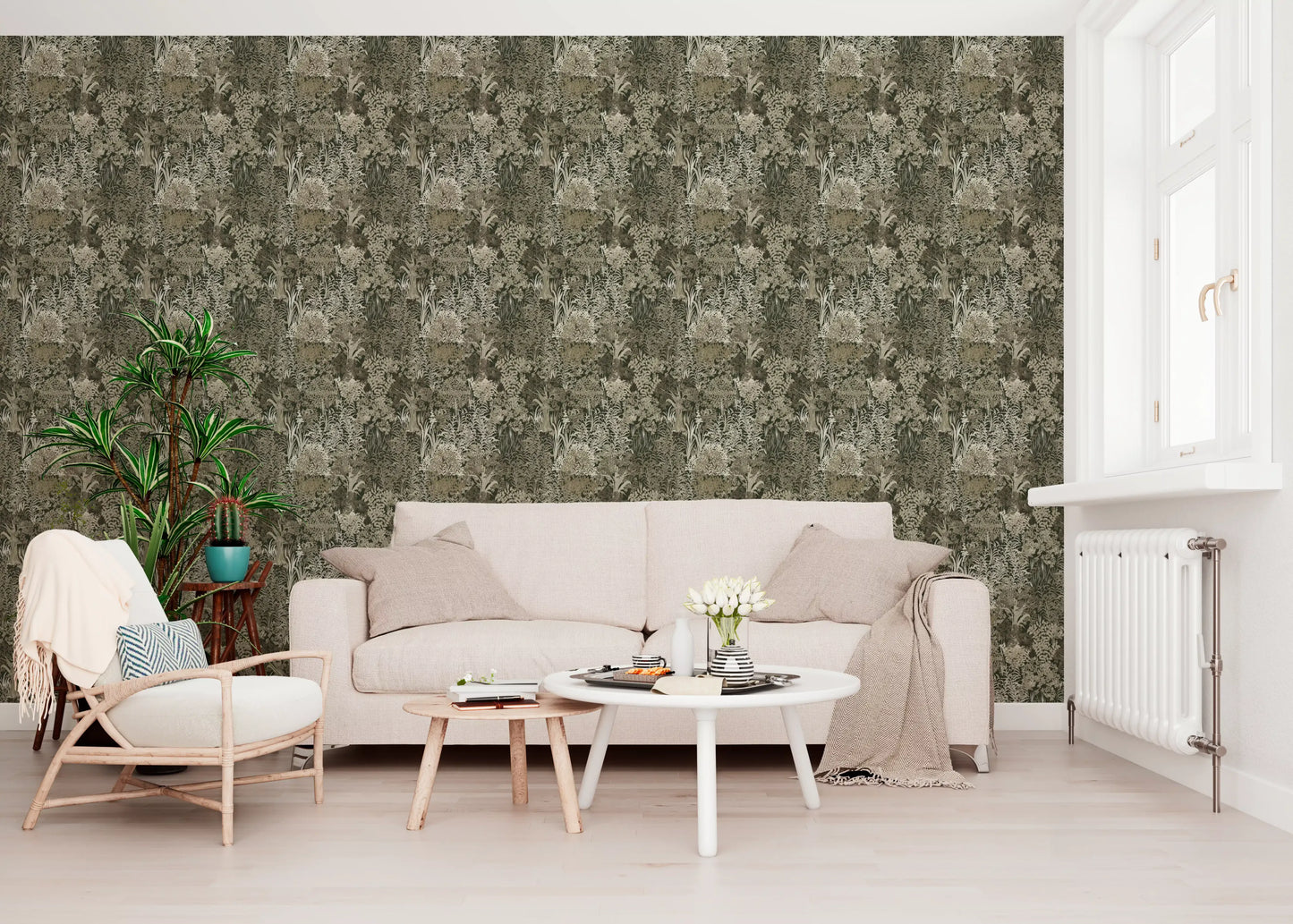 Pixelated Muted Lush Canopy Wallpaper⁠