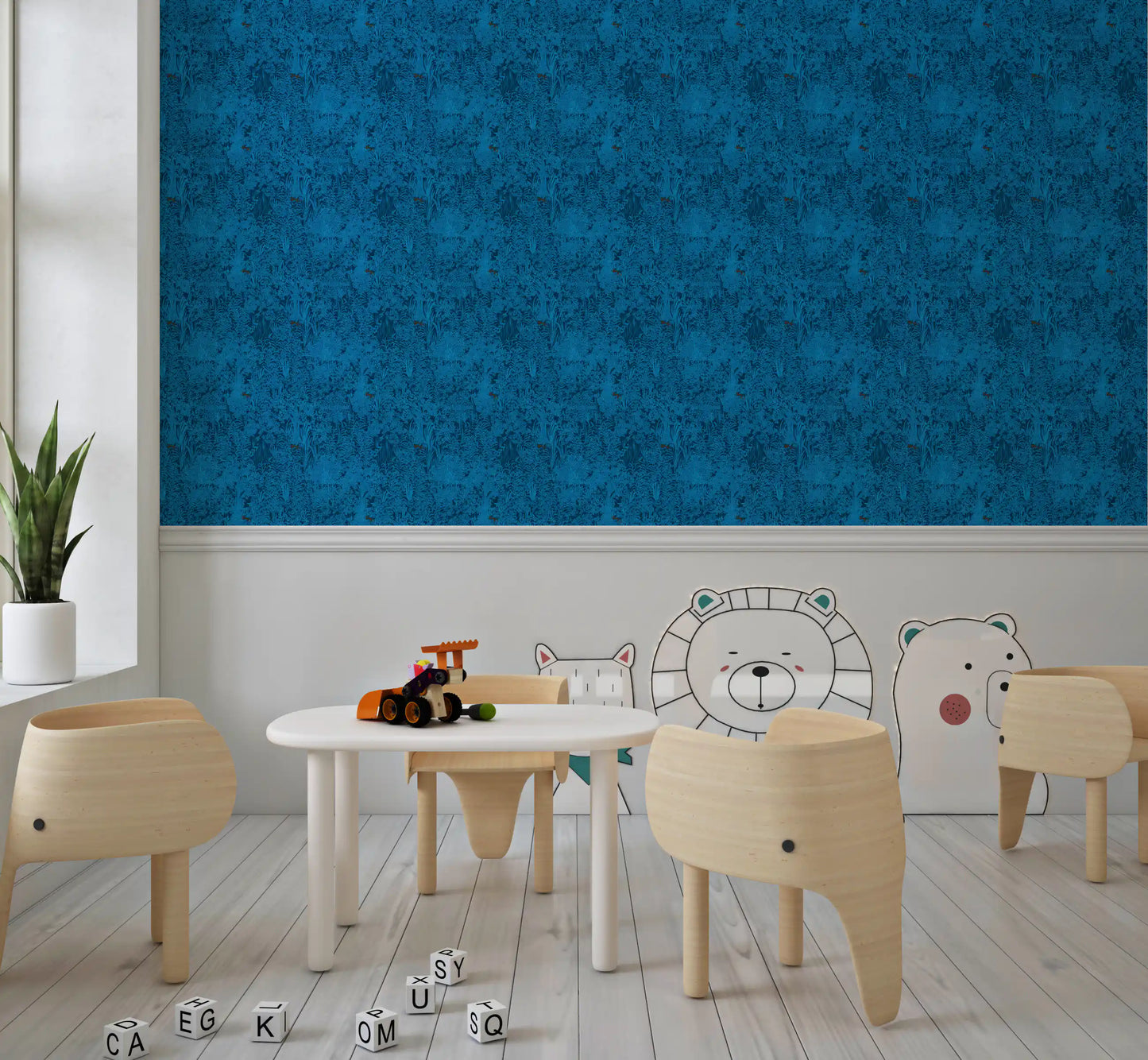 Midnight Blue Enchanted Forest Wallpaper⁠