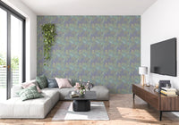 Sage and Lilac Botanical Jungle Tapestry Wallpaper Wallpaper⁠