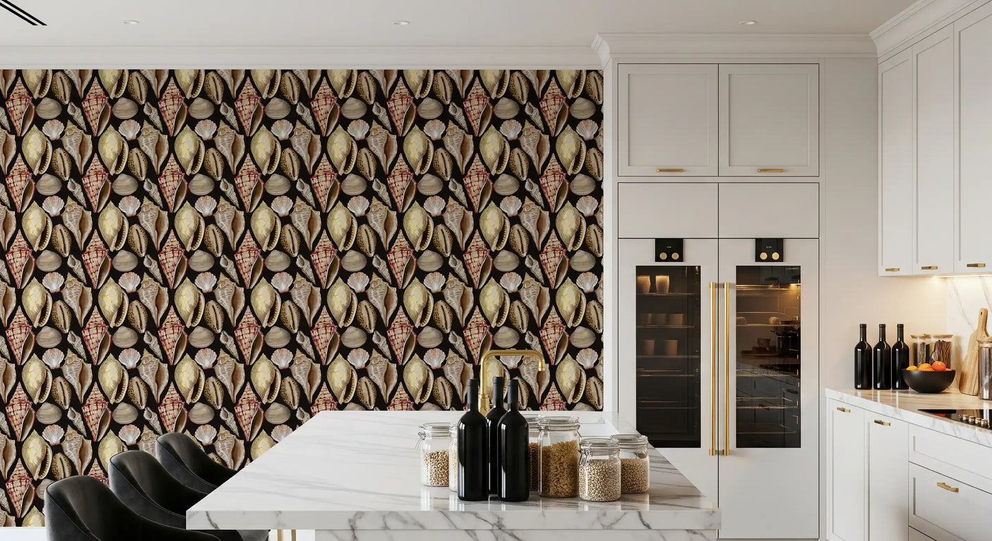 Moody Vintage Seashells Wallpaper Wallpaper⁠