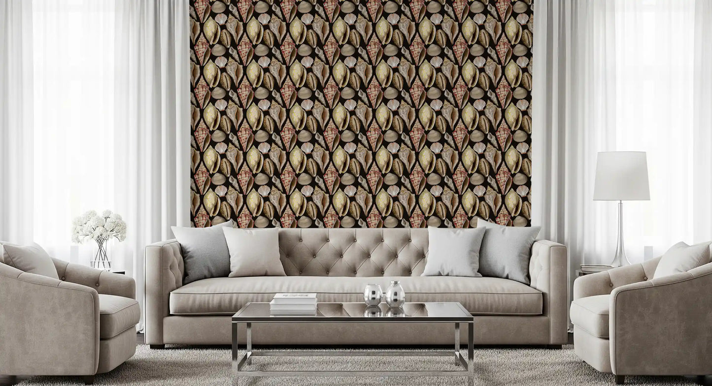 Moody Vintage Seashells Wallpaper Wallpaper⁠