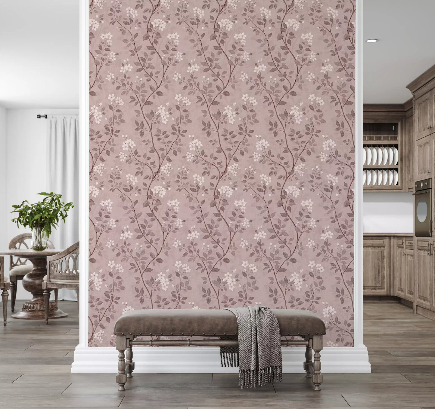 Delicate Blush Chinoiserie Blossom Wallpaper Wallpaper⁠