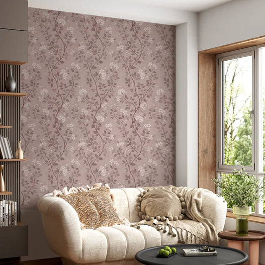 Trailing branches climb the Living room in this chinoiserie wallpaper GD10730
