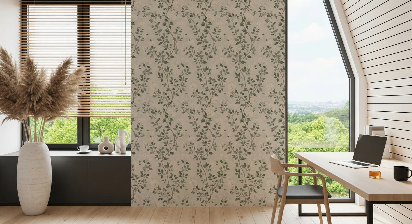 Serene Jasmine Branches Botanical Wallpaper Wallpaper⁠