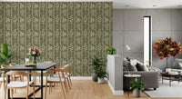 Olive Meadow Wavy Stripe Wallpaper Wallpaper⁠