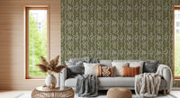 Olive Meadow Wavy Stripe Wallpaper Wallpaper⁠