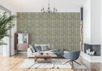 Olive Meadow Wavy Stripe Wallpaper Wallpaper⁠