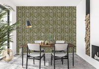 Olive Meadow Wavy Stripe Wallpaper Wallpaper⁠
