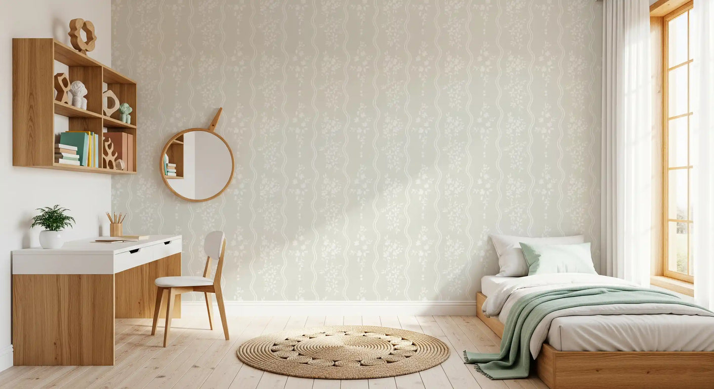 Serene Nordic Meadows Beige Wallpaper Wallpaper⁠