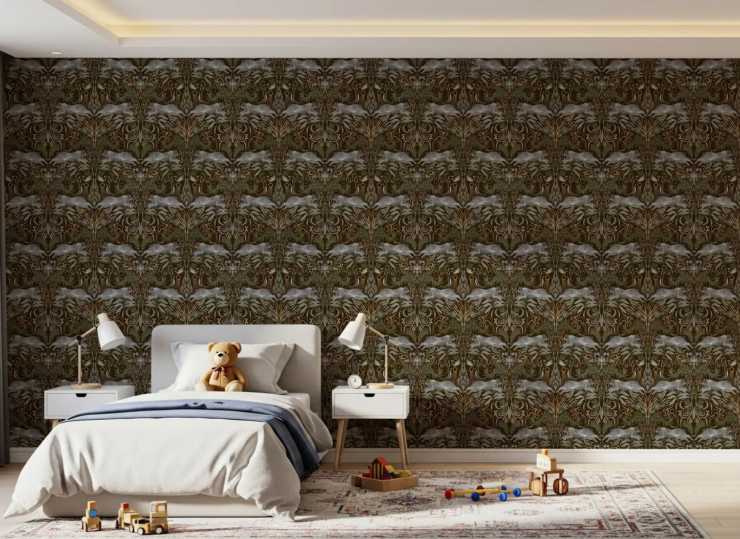 Enchanted Forest Lynx Tapestry Wallpaper Wallpaper⁠