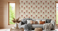 Vintage Heritage Red Floral Stripe Wallpaper Wallpaper⁠