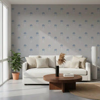 Blue Blossom Indian Block Print Wallpaper Wallpaper⁠