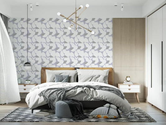 Nordic Blossom Soft Periwinkle Wallpaper Wallpaper⁠
