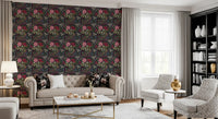 Enchanted Midnight Folk Floral Wallpaper Wallpaper⁠
