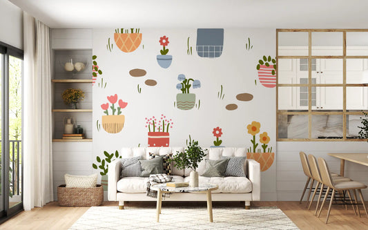 Potted Flower Garden  Wall Mural
