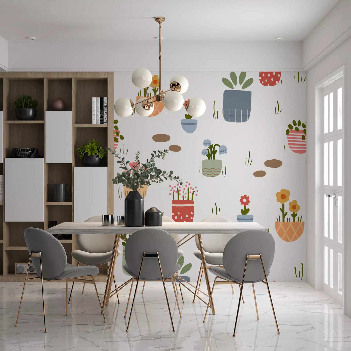 Potted Flower Garden  Wall Mural
