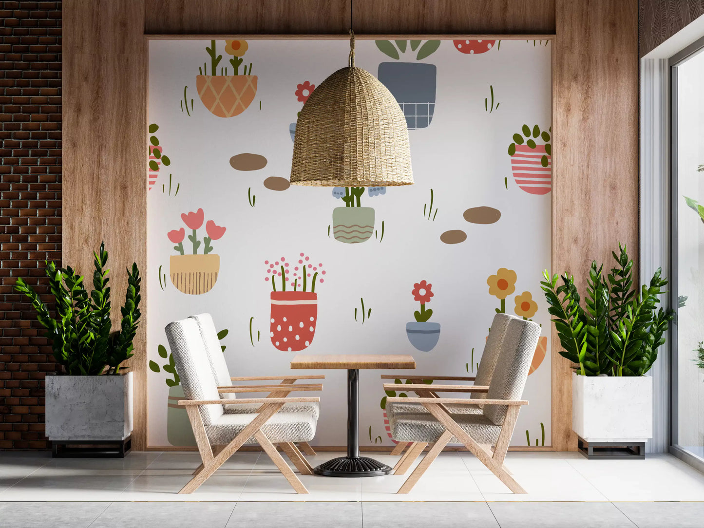 Potted Flower Garden  Wall Mural