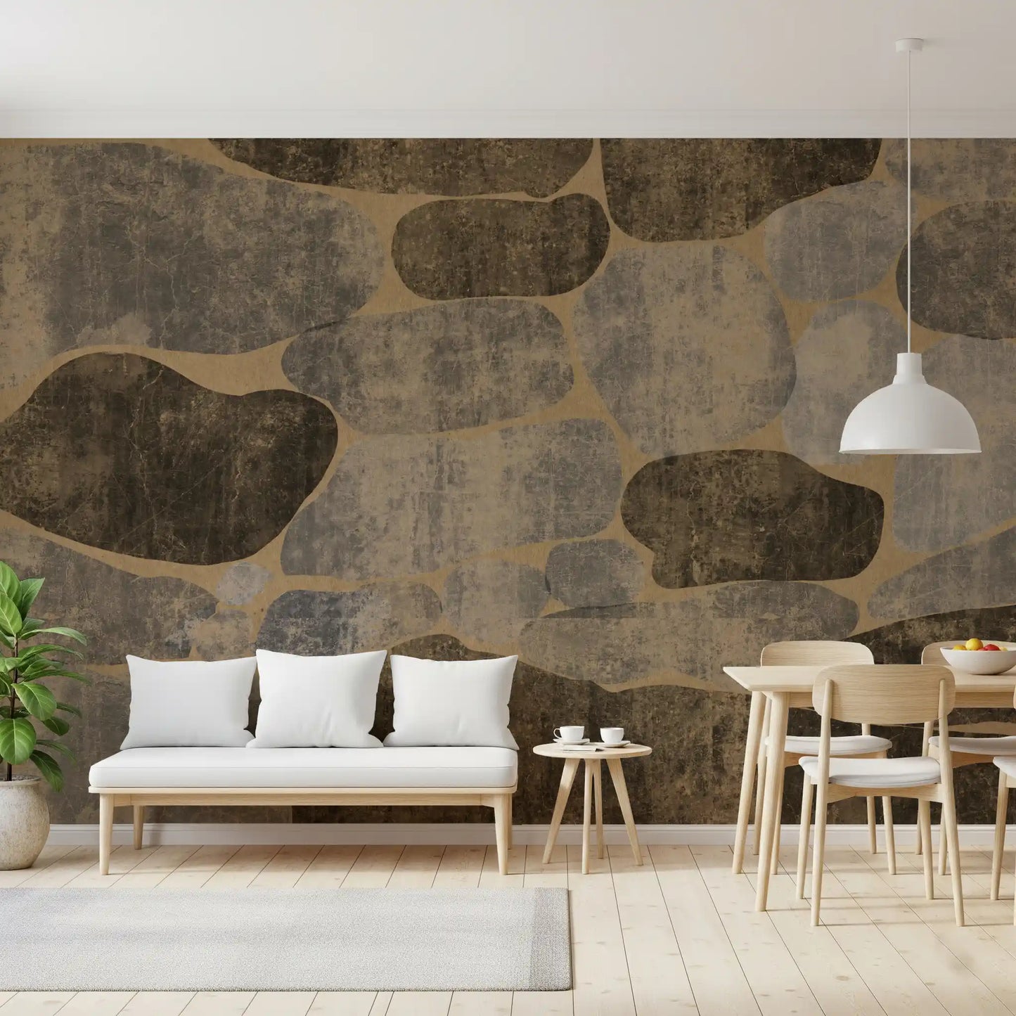 Rustic Earth Cobblestone Stone Wallpaper Wall Mural