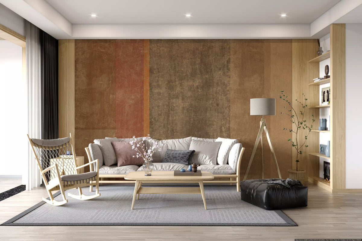 Rustic Earth Color Weathered Ochre Banded Earth Tones Rustic Wall Mural