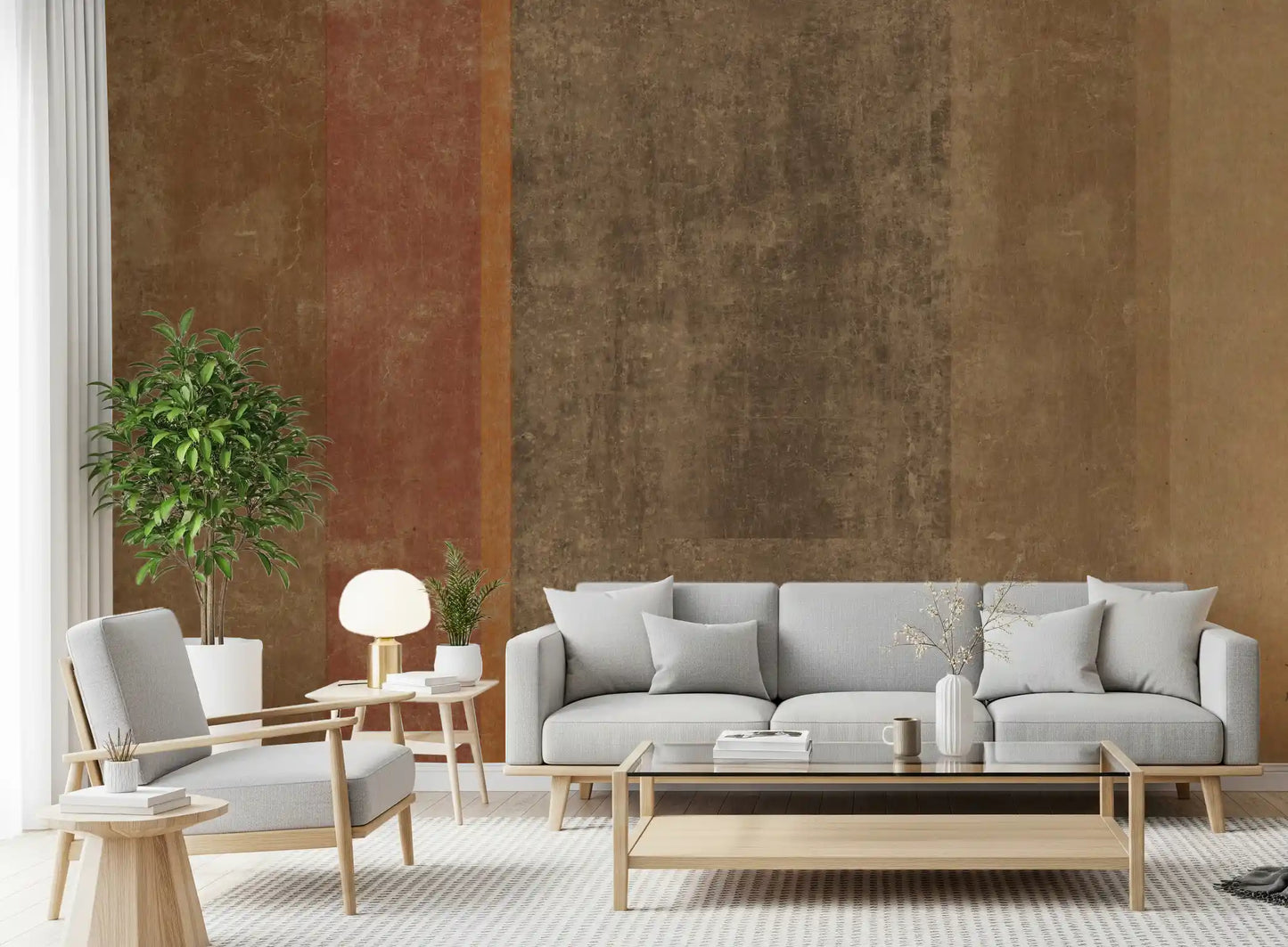 Rustic Earth Tones Color Block Wallpaper Wall Mural