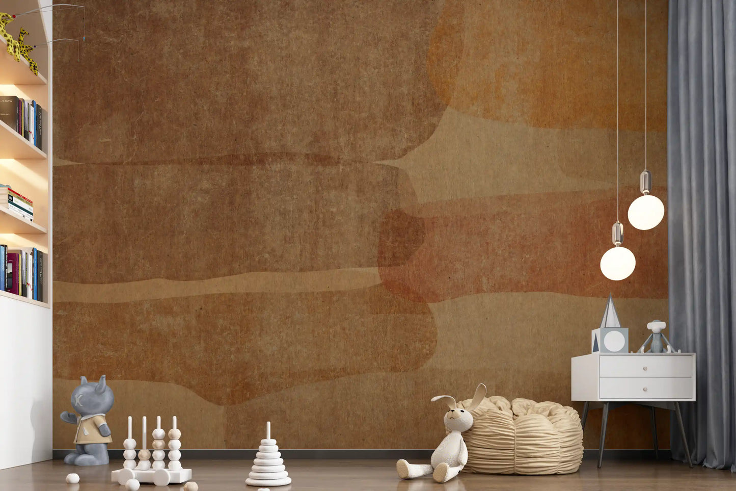 Earthy Terracotta Abstract Layered Wall Mural Wall Mural
