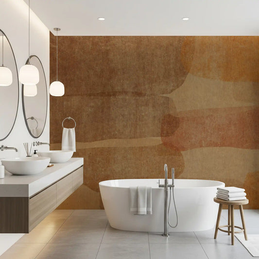Earthy Terracotta Abstract Layered Wall Mural Wall Mural