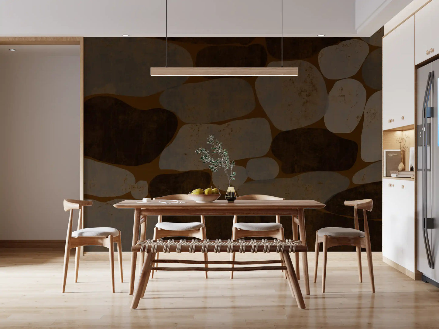 Textured Cobblestone Haven Wallpaper Wall Mural