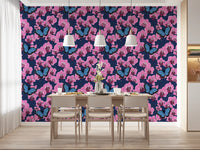 Botanical Orchid Garden with Butterflies 3 Wallpaper⁠