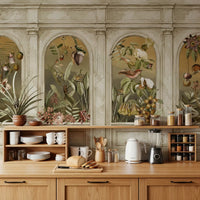 Classical Colonnade and Exotic Botanical Garden Wallpaper Wall Mural
