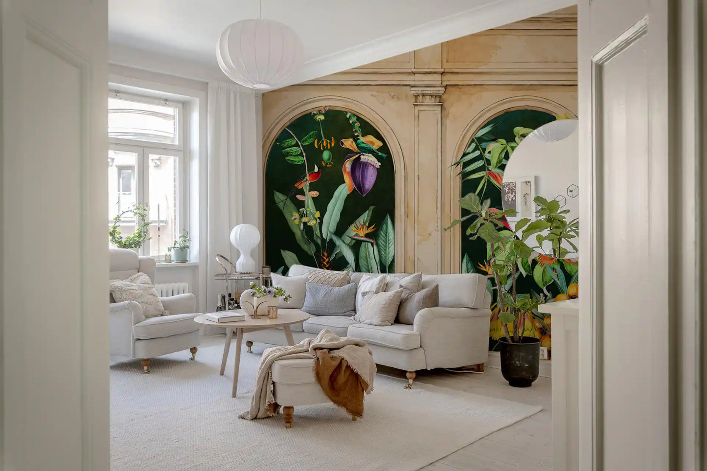 Classical Archways Exotic Botanical Wall Mural Wall Mural