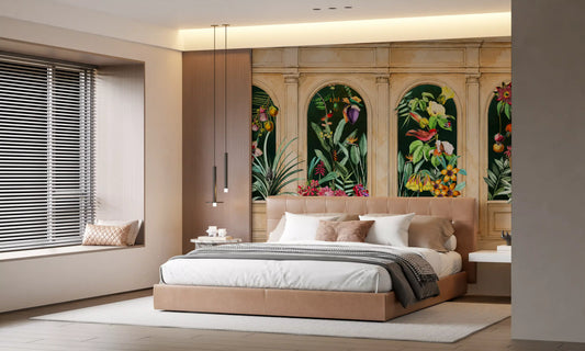 Classical Archways Exotic Botanical Wall Mural
