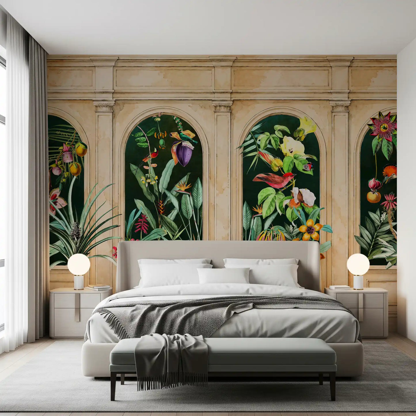 Classical Archways Exotic Botanical Wall Mural Wall Mural